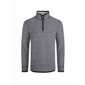 Weird Fish Mens Shorling Stripe Macaroni Quarter Zip Sweater / Ecru